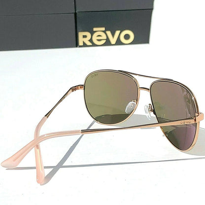 REVO RELAY S Rose Gold POLARIZED Champagne Lens Sunglass RE 1014 14 CH