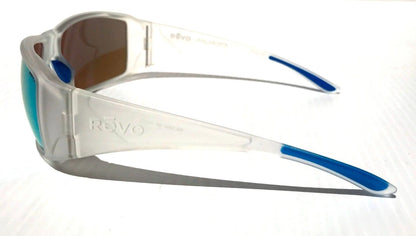 REVO DUNE Matte Crystal Clear POLARIZED Blue Lens Sunglass RE 1202 09 BL
