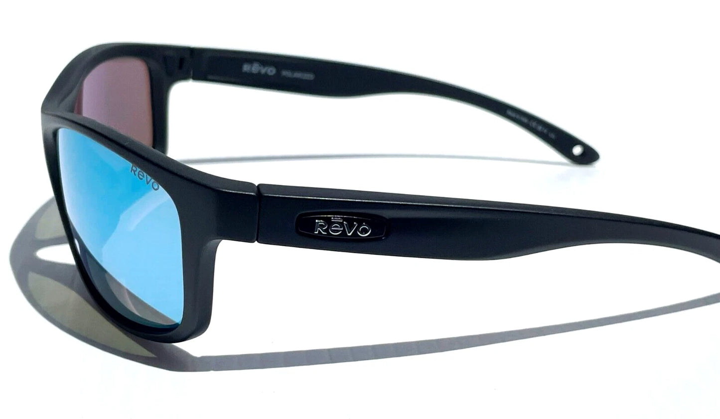 REVO HARNESS Matte Black POLARIZED Blue Water Lens Sunglass RE 4071 11 BL
