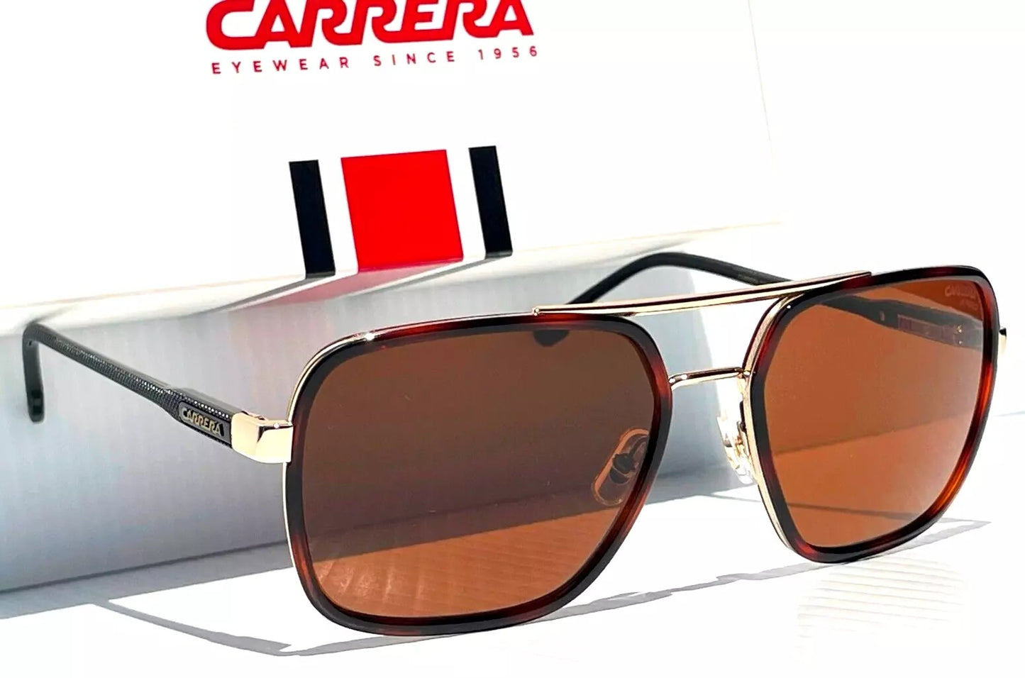 CARRERA Gold Tortoise Frame Bronze Lens Sunglass 256/S J5G70