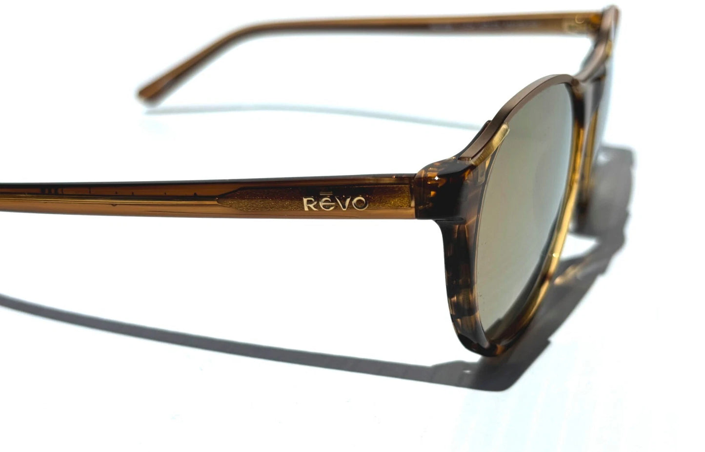 REVO NOLITA Amber Horn POLARIZED Champagne Gold Lens Sunglass RE 2200 11 CH