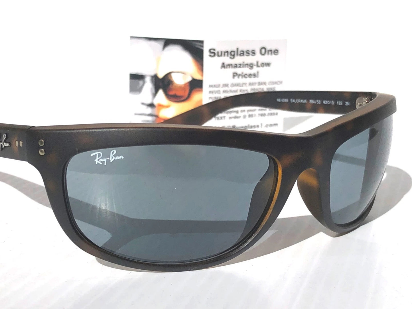 Ray Ban BALORAMA Matte Havana Frame Dark Blue Lens Sunglass RB 4089 894/56