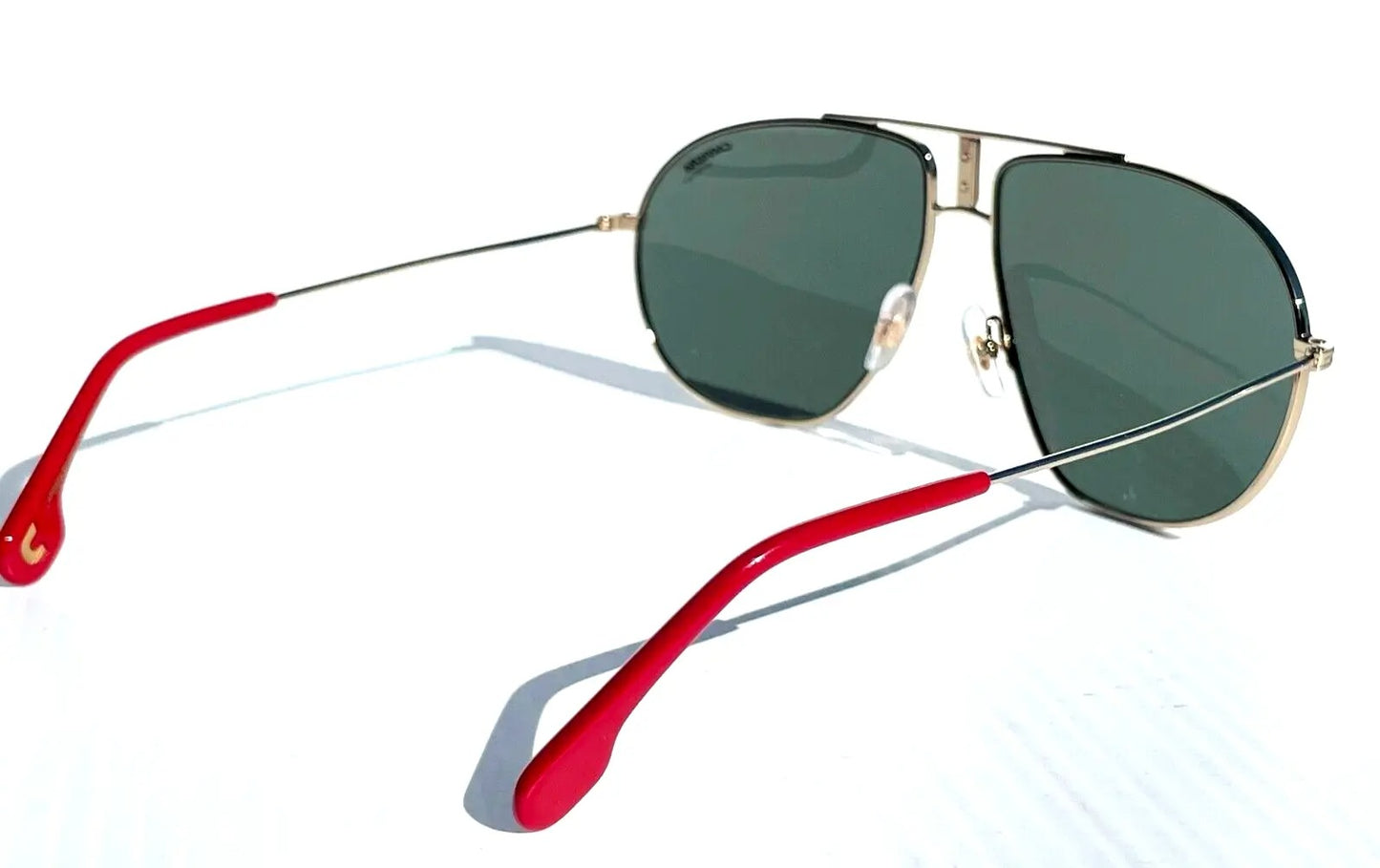 CARRERA Gold with Red Frame Green Grey Lens Sunglass BOUND 01QQT