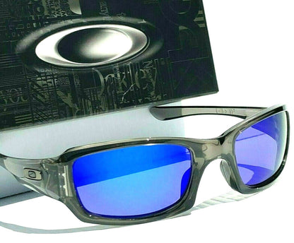 Oakley FIVES Squared in Grey Smoke Frames POLARIZED Galaxy Blue Lens Sunglass oo9238-04 - Two-Lens Bundle!