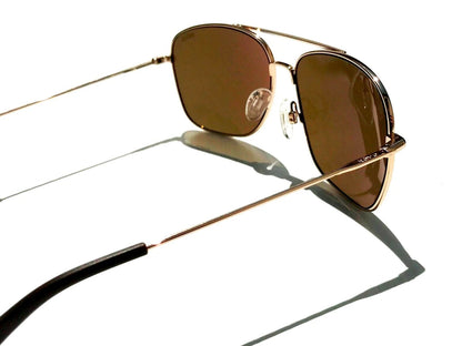 REVO HARBOR Shiny Gold Aviator POLARIZED Bronze Lens Sunglass RE 1082 04 BR