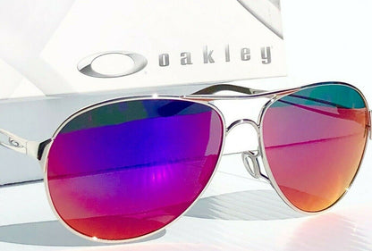 Oakley CAVEAT in Silver Frame with POLARIZED Galaxy Magenta Lens Sunglasses oo4054 - Two-Lens Bundle!