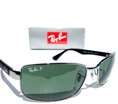 Ray Ban Gunmetal & Black Frame POLARIZED Green G15 Lens Sunglass RB 3478 004/58