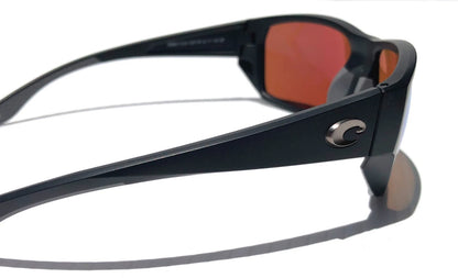 Costa Del Mar TAILFIN Matte Black POLARIZED Green Mirror 580P Lens Sunglass 9113-07 57mm