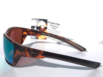 Costa Del Mar WHITETIP Matte Retro Tortoise POLARIZED Green 580P Lens Sunglass WTP 66