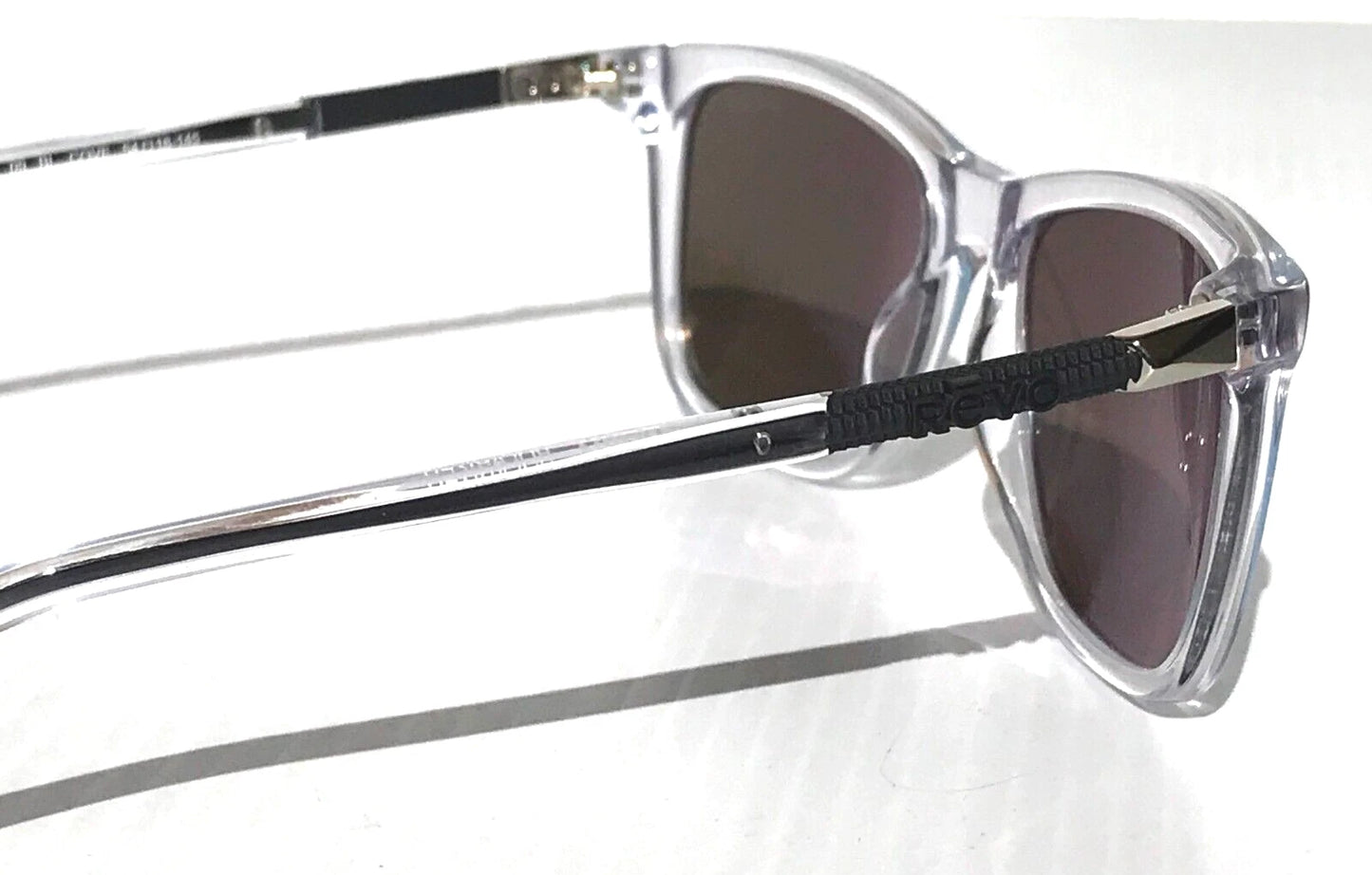 REVO COVE Shiny Crystal Clear POLARIZED Blue Lens Sunglass RE 1164N 09 BL