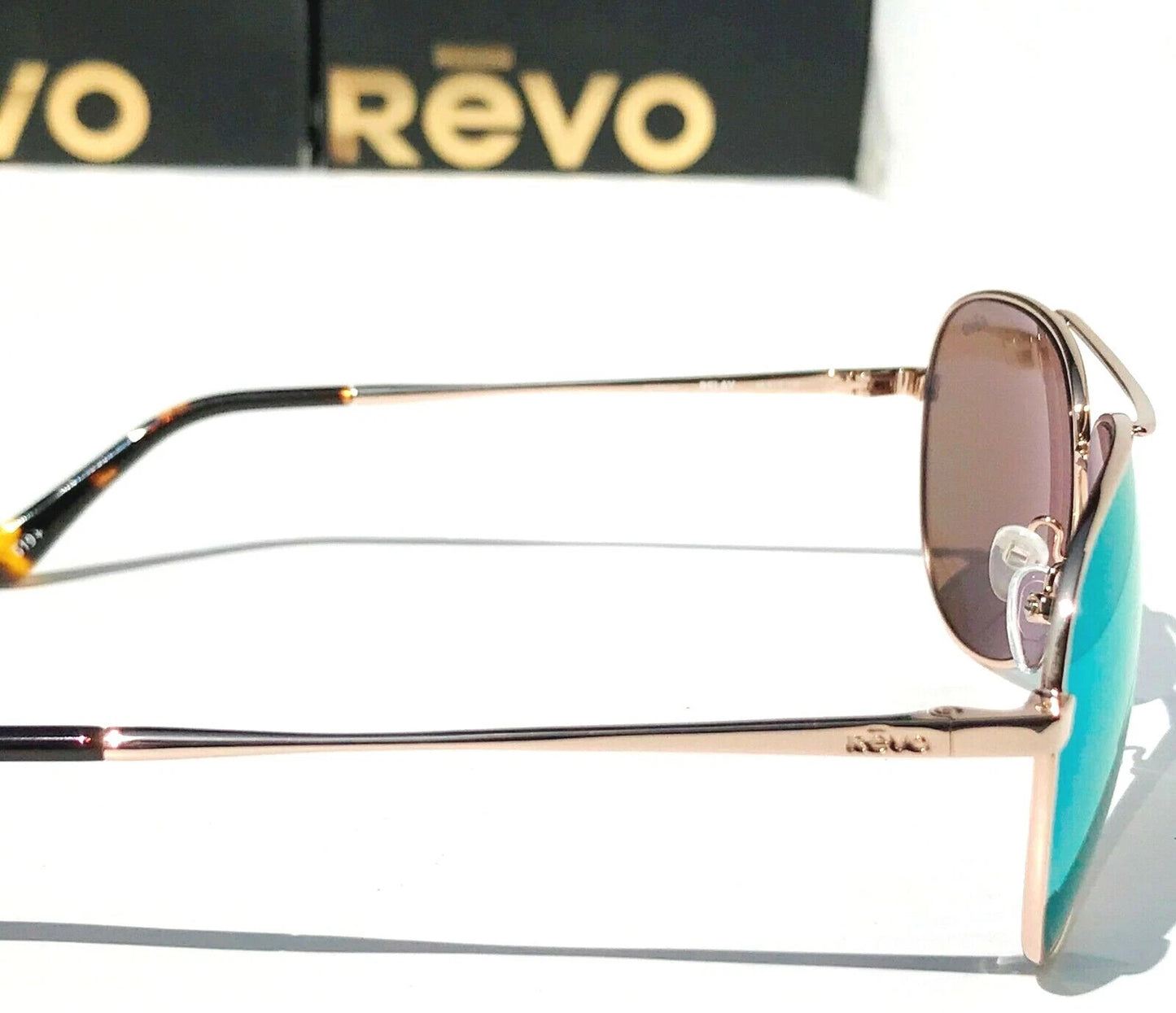 REVO RELAY 59mm Aviator Gold POLARIZED Blue Womens Lens Sunglass RE 1014 04 BL