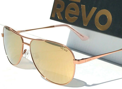 REVO RELAY S Rose Gold POLARIZED Champagne Lens Sunglass RE 1014 14 CH