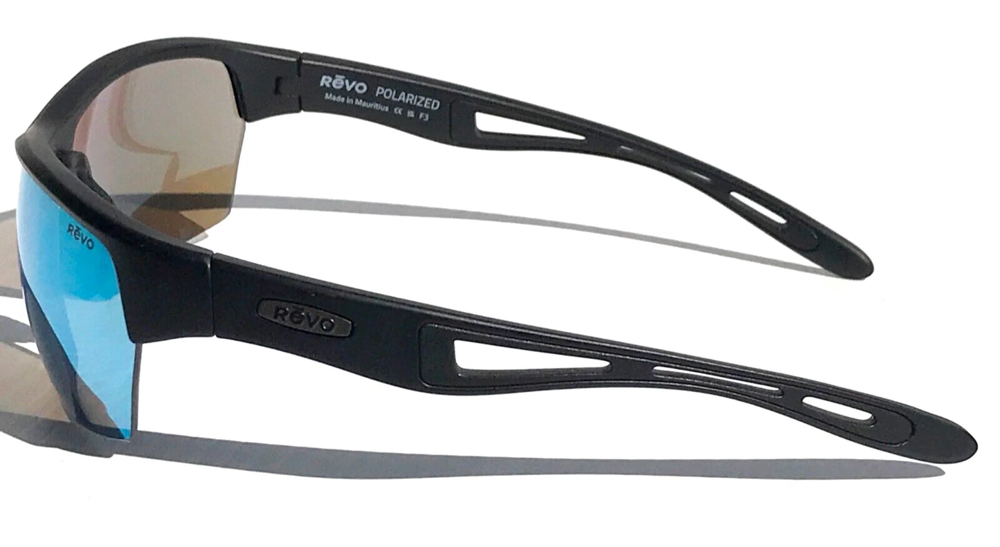 REVO JETT Matte Black POLARIZED Blue Water Lens Sunglass RE 1167 01 BLP