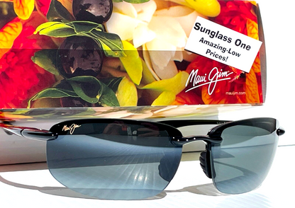 Maui Jim HOOKIPA Gloss Black POLARIZED Grey Lens Sunglass 407-02