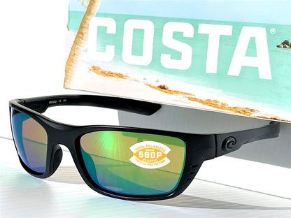 COSTA Del Mar WHITETIP Blackout POLARIZED Green Mirror 580P Lens Sunglass WTP01 OGMP