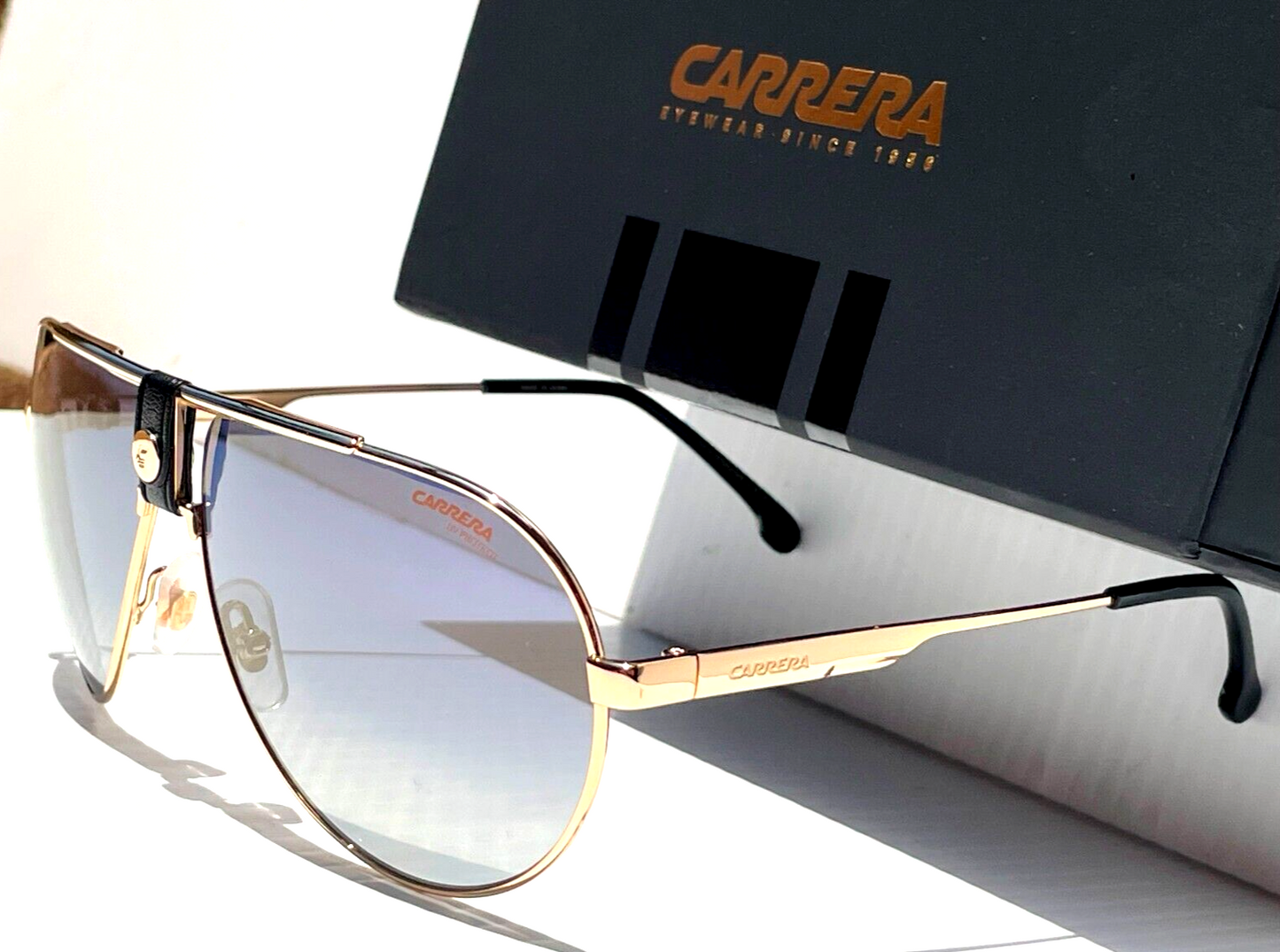 CARRERA 1033 Gold Frame with Black Gold-Blue Shift Lens Sunglass 02M2-1V