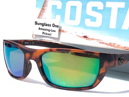 Costa Del Mar WHITETIP Matte Retro Tortoise POLARIZED Green 580P Lens Sunglass WTP 66