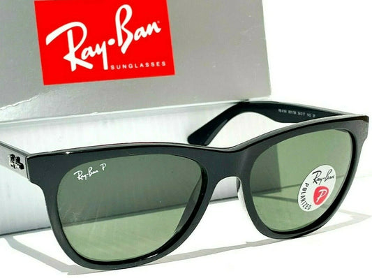 Ray Ban WAYFARER Black Frame POLARIZED G-15 Grey Green Sunglass RB4184 601/9A