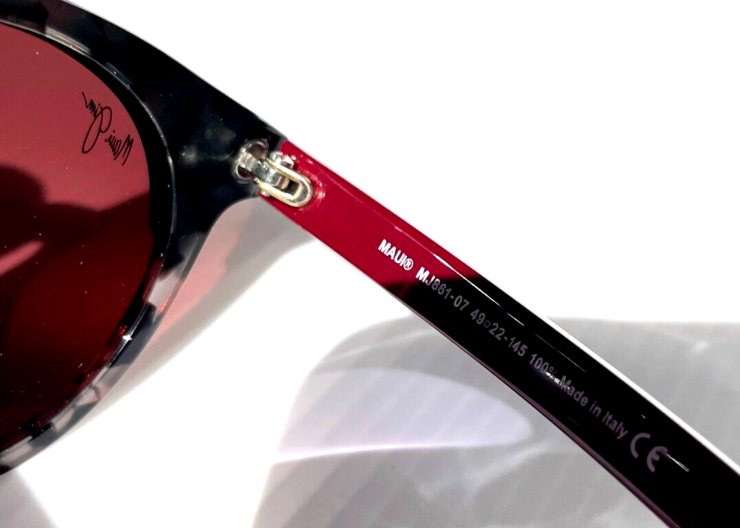 Maui Jim UPSIDE DOWN FALLS Burgundy Tort POLARIZED Rose GLASS Sunglass R861-07