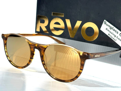 REVO NOLITA Amber Horn POLARIZED Champagne Gold Lens Sunglass RE 2200 11 CH
