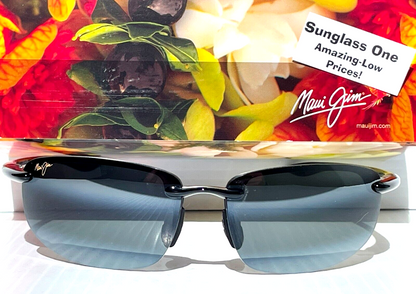 Maui Jim HOOKIPA Gloss Black POLARIZED Grey Lens Sunglass 407-02