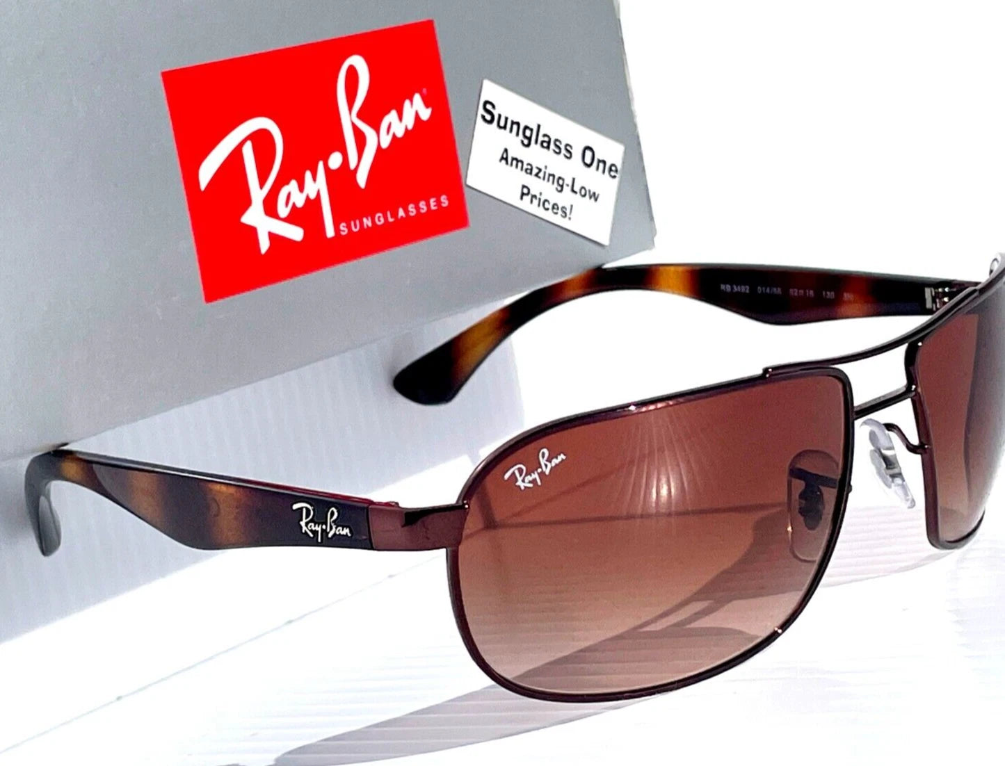 Ray Ban Bronze Tortoise UV PROTECTION Bronze Gradient Lens Sunglass RB3492 014/85