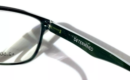 Gry Mattr DESIGNER READERS Black and Green DETERMINED Clear Blue Light Blocking Lens Eyewear