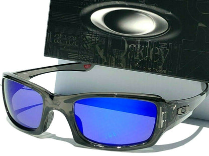 Oakley FIVES Squared in Grey Smoke Frames POLARIZED Galaxy Blue Lens Sunglass oo9238-04 - Two-Lens Bundle!