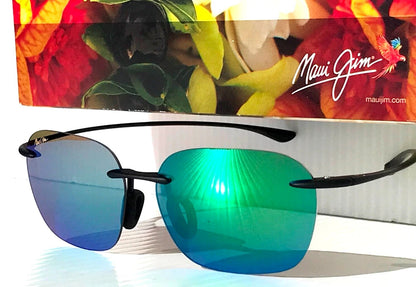 Maui Jim KOMOHANA Matte Black Frame POLARIZED Maui Green Small Sunglass GM446-2M