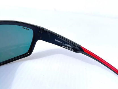 Carrera DUCATI CARDUC Shiny Black Frame Red Mirror Lens Sunglass 002/S 0A4UZ