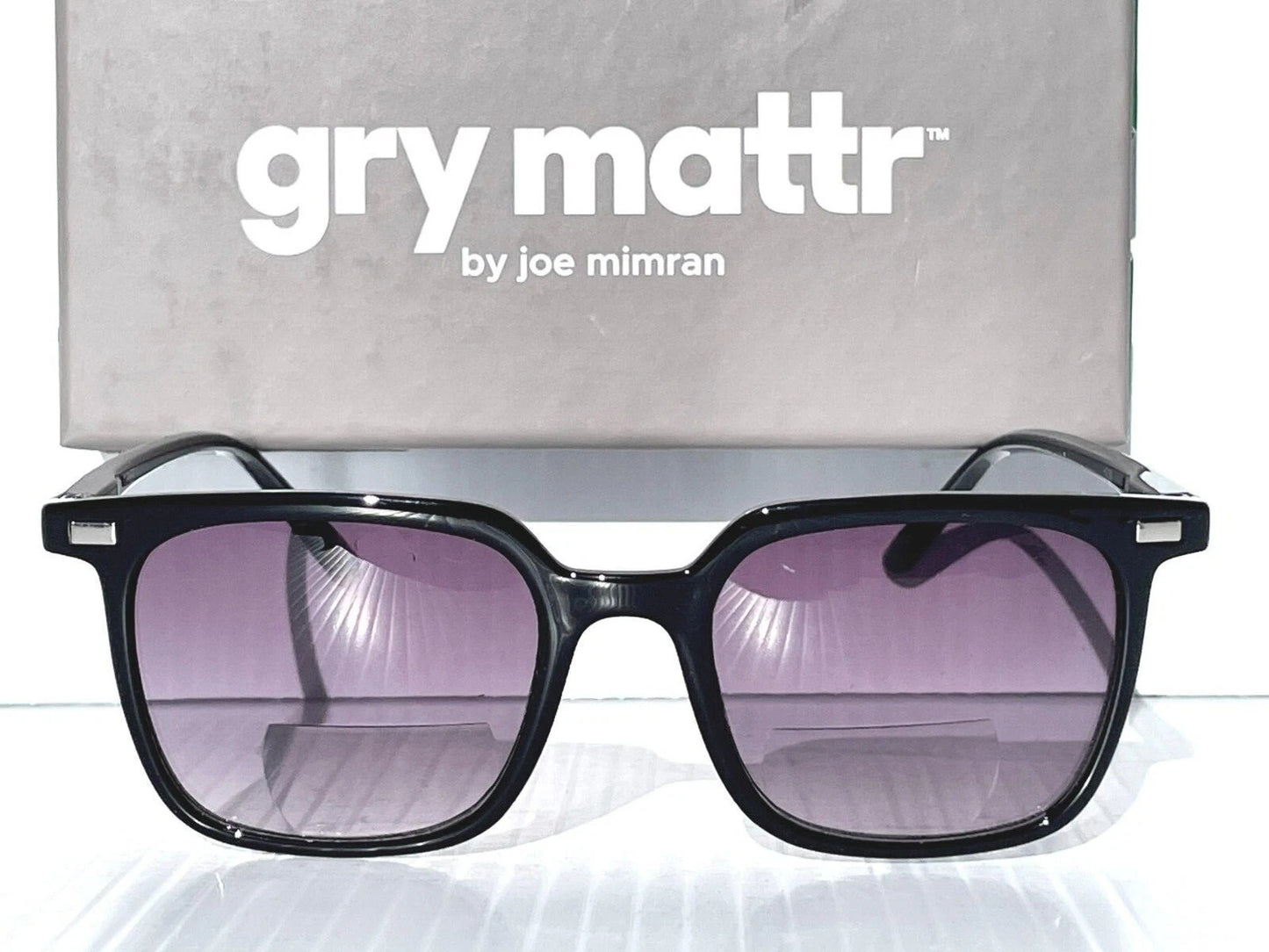Gry Mattr DESIGNER SUN READERS CLEVER Shiny Black Bifocal Sunglass