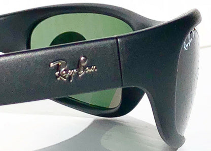 Ray Ban Sports Wrap Matte Black Frame POLARIZED Green Lens Sunglass RB 4033 601S