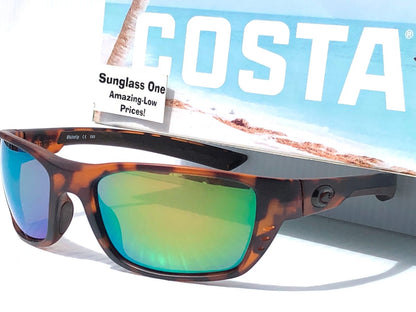 Costa Del Mar WHITETIP Matte Retro Tortoise POLARIZED Green 580P Lens Sunglass WTP 66
