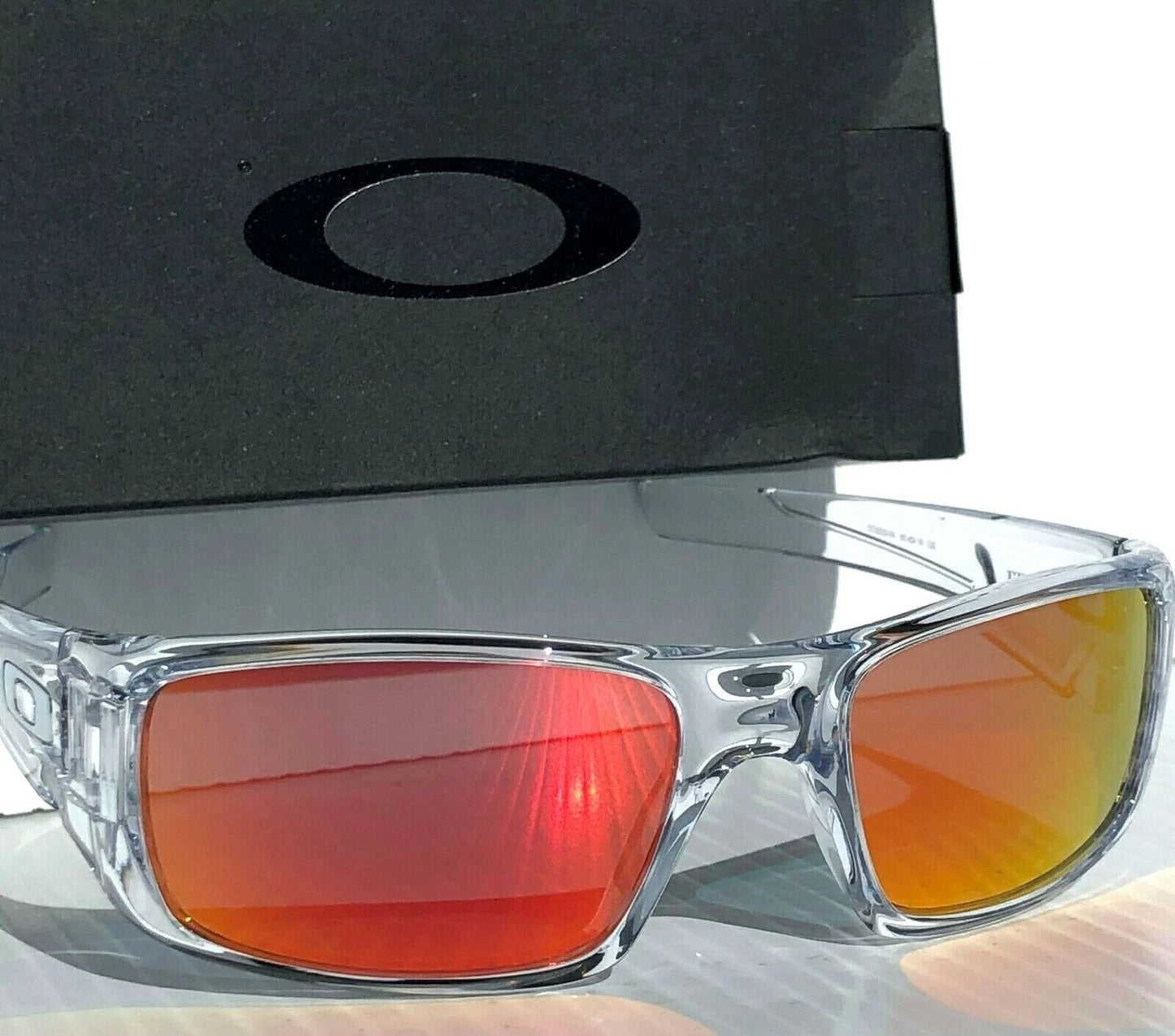 Oakley CRANKSHAFT Shiny Clear Frame POLARIZED Galaxy Ruby Mirror Lens Sunglass 9239-04- Two-Lens Bundle!
