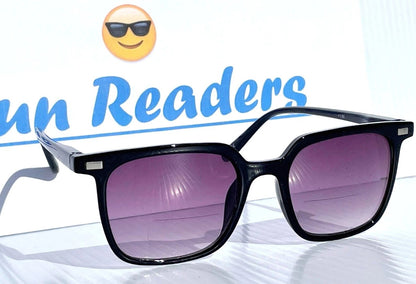 Gry Mattr DESIGNER SUN READERS CLEVER Shiny Black Bifocal Sunglass