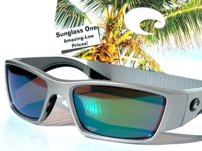 Costa CORBINA PRO Silver Metallic POLARIZED Green 580G GLASS Lens Sunglass 9109-07