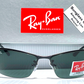 Ray Ban Polished Black Semi-Rimless Frames Dark Green Lens Sunglass RB 3183 006/71