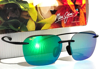 Maui Jim KOMOHANA Matte Black Frame POLARIZED Maui Green Small Sunglass GM446-2M