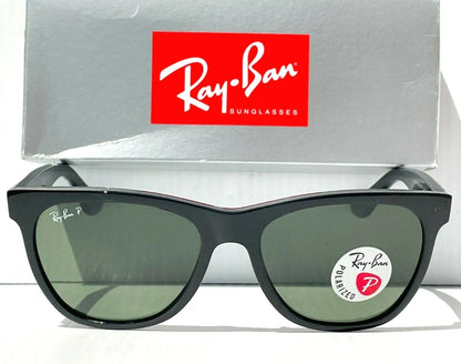 Ray Ban WAYFARER Black Frame POLARIZED G-15 Grey Green Sunglass RB4184 601/9A
