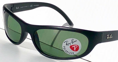 Ray Ban Sports Wrap Matte Black Frame POLARIZED Green Lens Sunglass RB 4033 601S