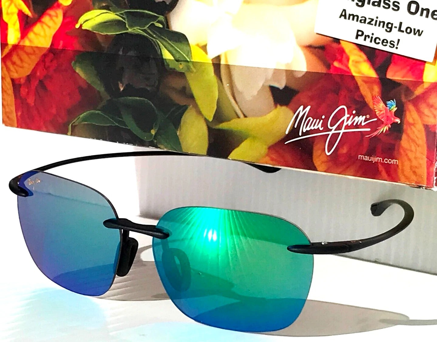 Maui Jim KOMOHANA Matte Black Frame POLARIZED Maui Green Small Sunglass GM446-2M