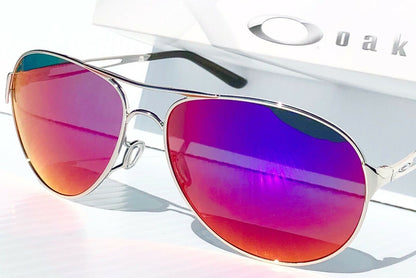 Oakley CAVEAT in Silver Frame with POLARIZED Galaxy Magenta Lens Sunglasses oo4054 - Two-Lens Bundle!