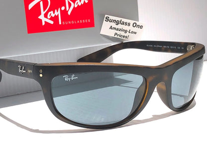 Ray Ban BALORAMA Matte Havana Frame Dark Blue Lens Sunglass RB 4089 894/56