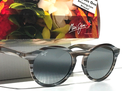 Maui Jim PINEAPPLE Slate Grey Stripes POLARIZED Grey GLASS Sunglass 784-14D