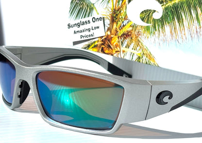 Costa CORBINA PRO Silver Metallic POLARIZED Green 580G GLASS Lens Sunglass 9109-07