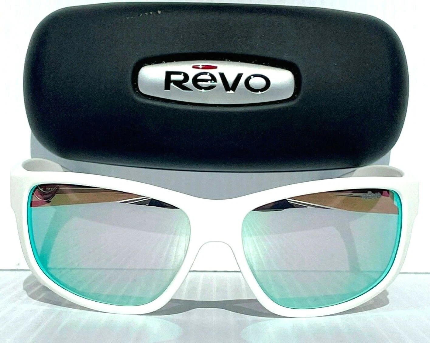 REVO BASELINER White POLARIZED Stealth Chrome Mirrored Lens Sunglass RE 1006 09 ST