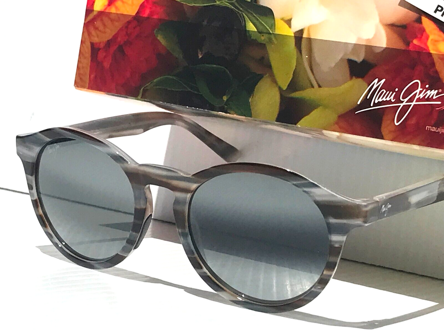 Maui Jim PINEAPPLE Slate Grey Stripes POLARIZED Grey GLASS Sunglass 78 SunglassOne