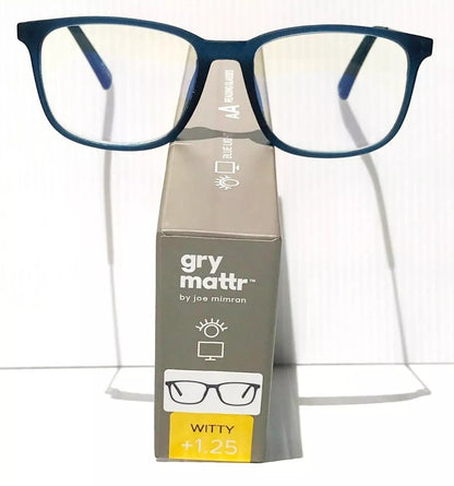 Gry Mattr DESIGNER READERS Slate Blue Frame WITTY Blue Light Blocking Eyewear