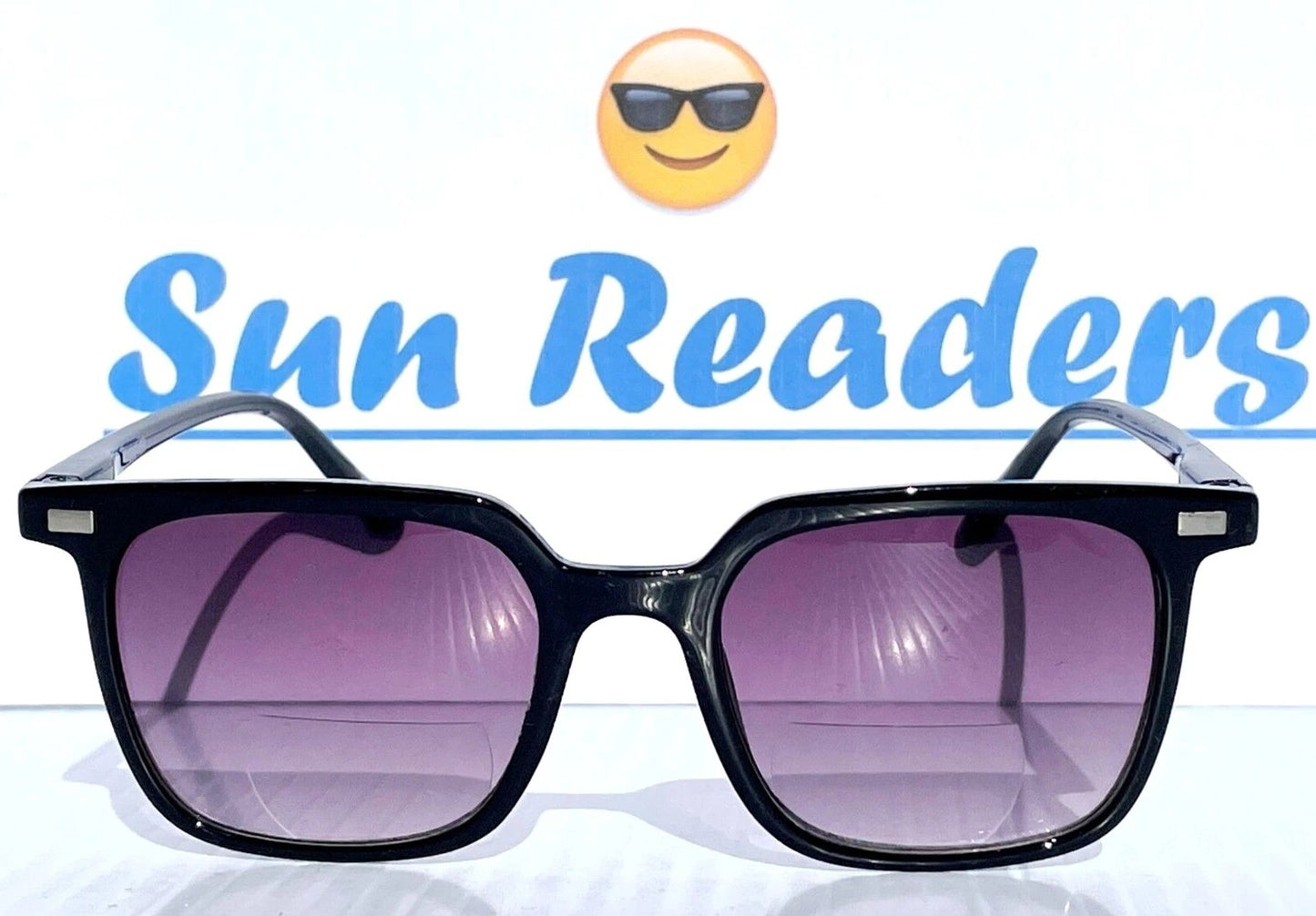 Gry Mattr DESIGNER SUN READERS CLEVER Shiny Black Bifocal Sunglass