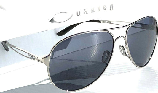 Oakley CAVEAT in Silver Frame with POLARIZED Galaxy Black Lens Sunglasses oo4054 - Two-Lens Bundle!